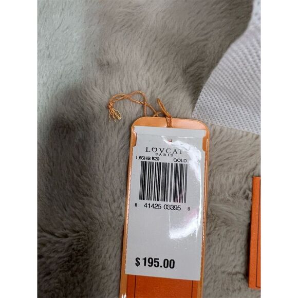 Lovcat Paris Women's Gold Leather Trifold Wallet with Heart Design - Picture 3 of 14